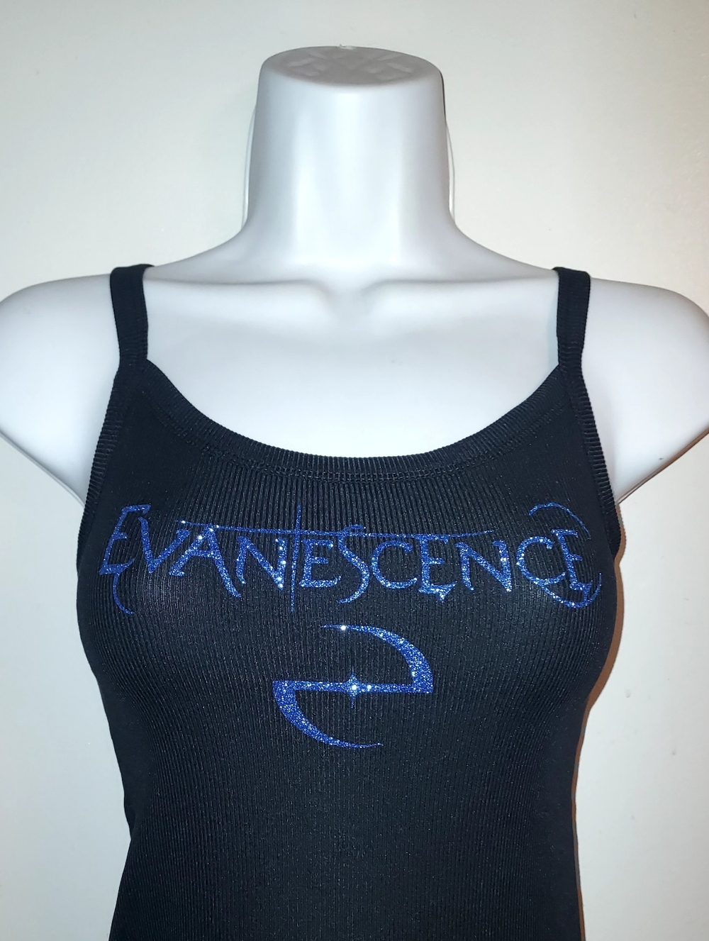 evanescence tank top blue glitter sparkles amy lee eyes evanescence crop top